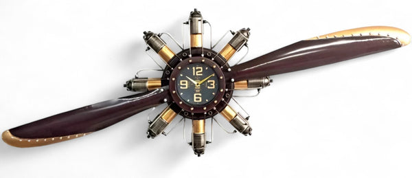 Horizontal Propeller AeroTwin Wall Clock