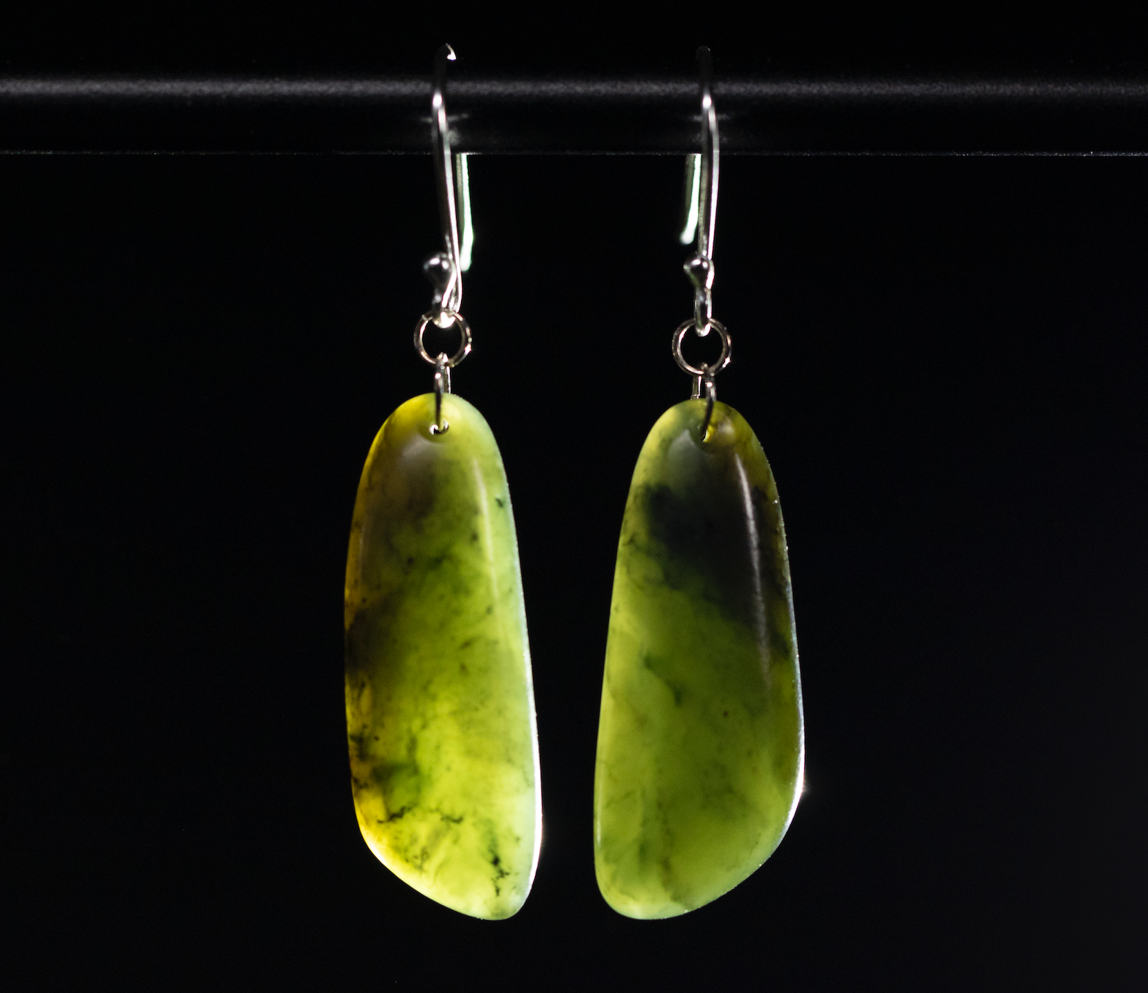 Kawakawa Pounamu Drop Nephrite Jade Earrings