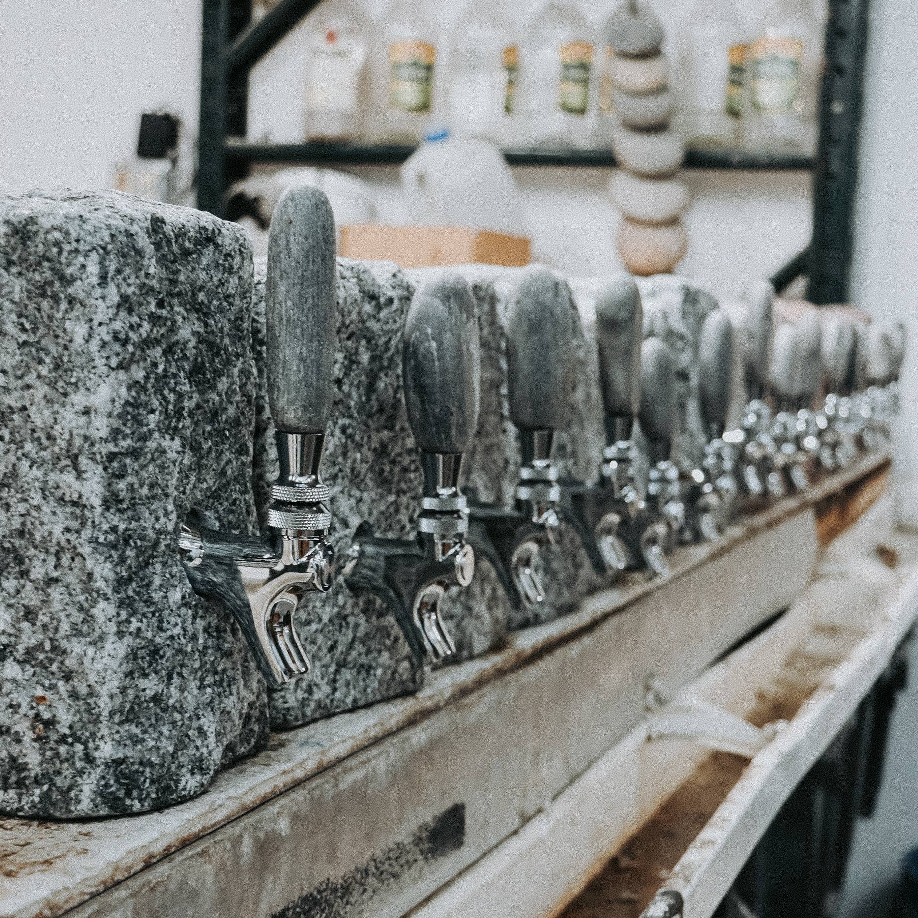 Stone Drink Dispenser: Gray / Stainless by Funky Rock Designs (F)