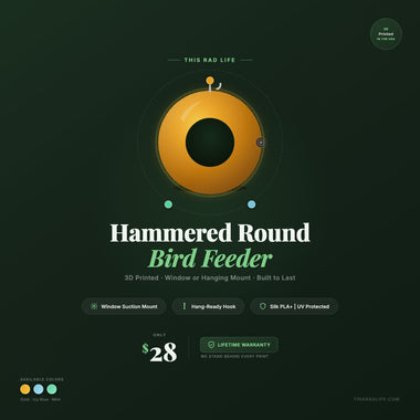 Hammered Round Bird Feeder