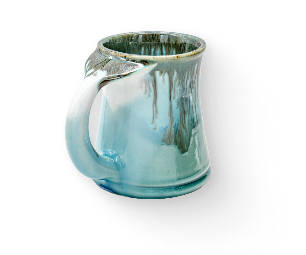 Whale Tail Mug, 18oz in Seaglass