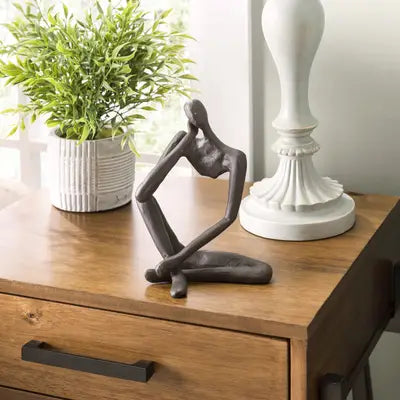 Modern Thinking Man Iron Sculpture -  Edgecomb Potters