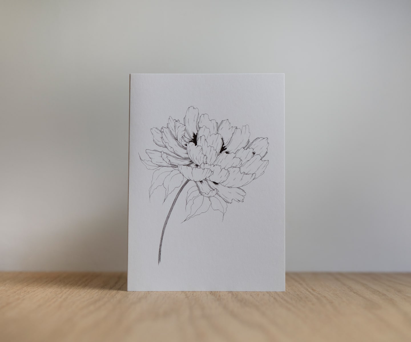 Hidden Peony - greeting card Edgecomb Potters