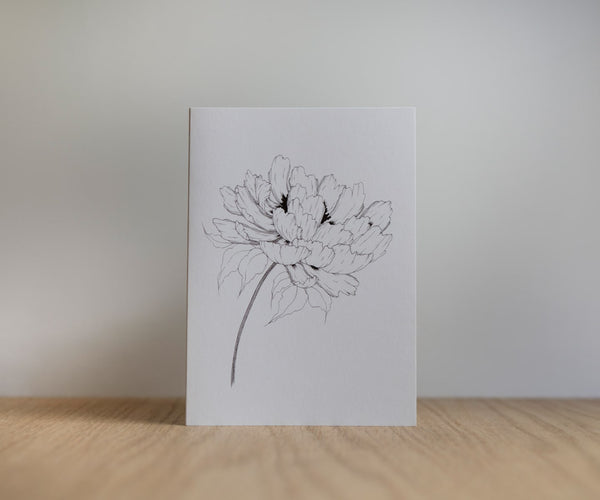 Hidden Peony - greeting card Edgecomb Potters