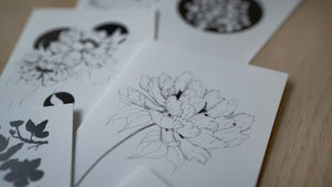 Hidden Peony - greeting card Edgecomb Potters