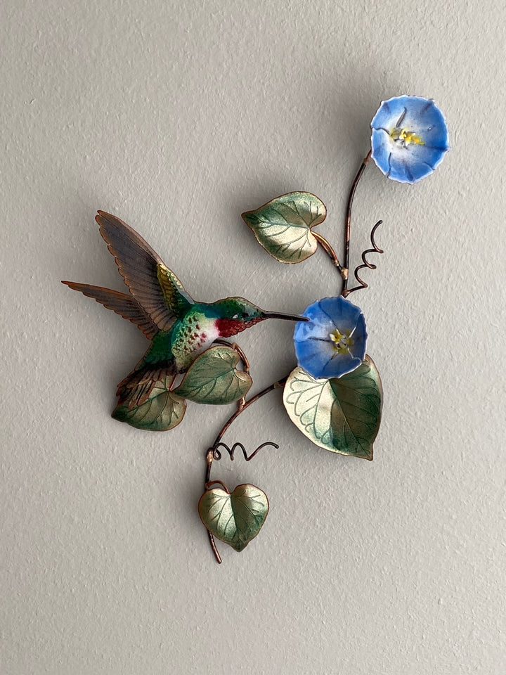 Morning Glory Vine with Hummingbird - Metal Edgecomb Potters