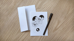 Two Peonies w Silo - greeting card Edgecomb Potters