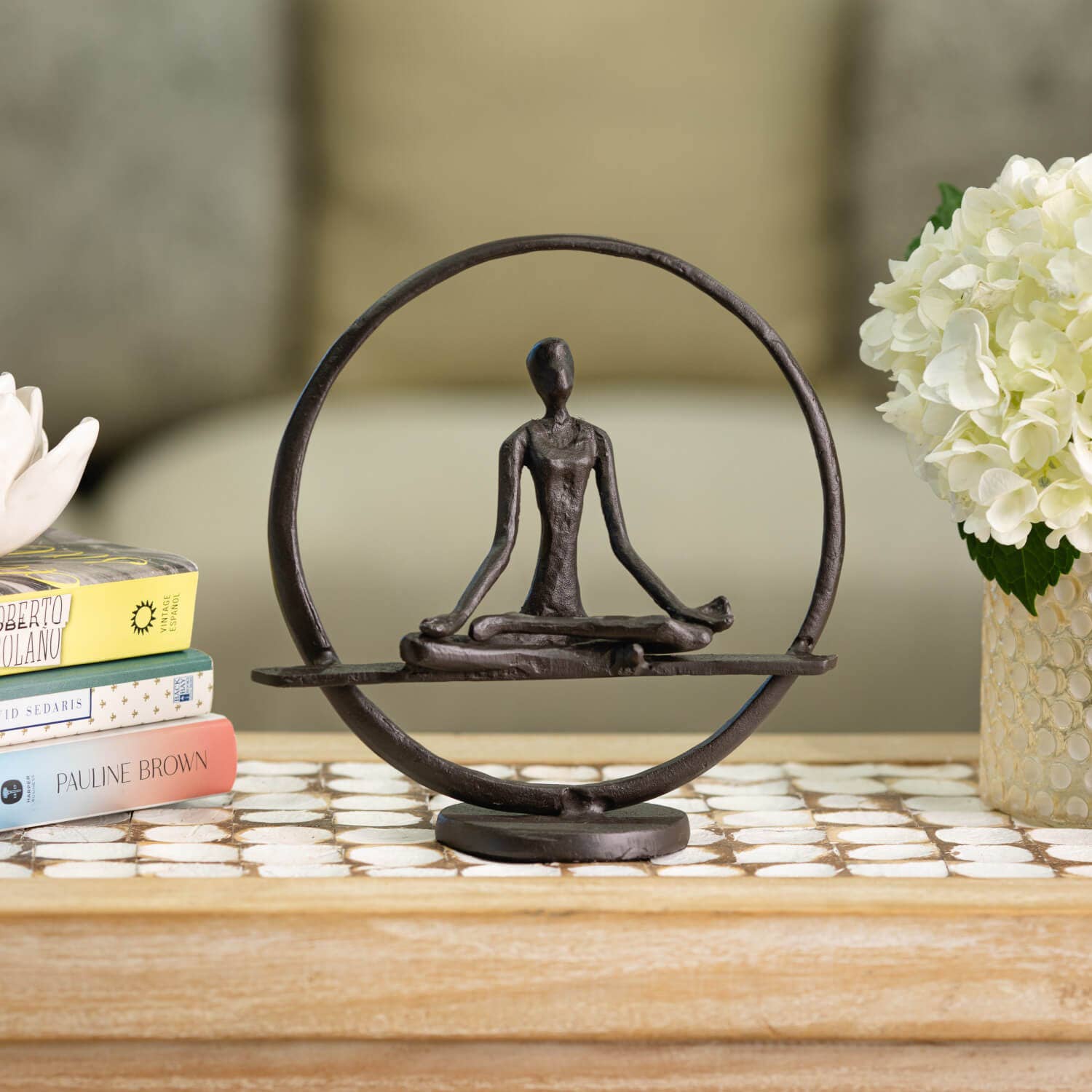 Yoga Meditation Circle Cast Iron Sculpture - Art Edgecomb Potters
